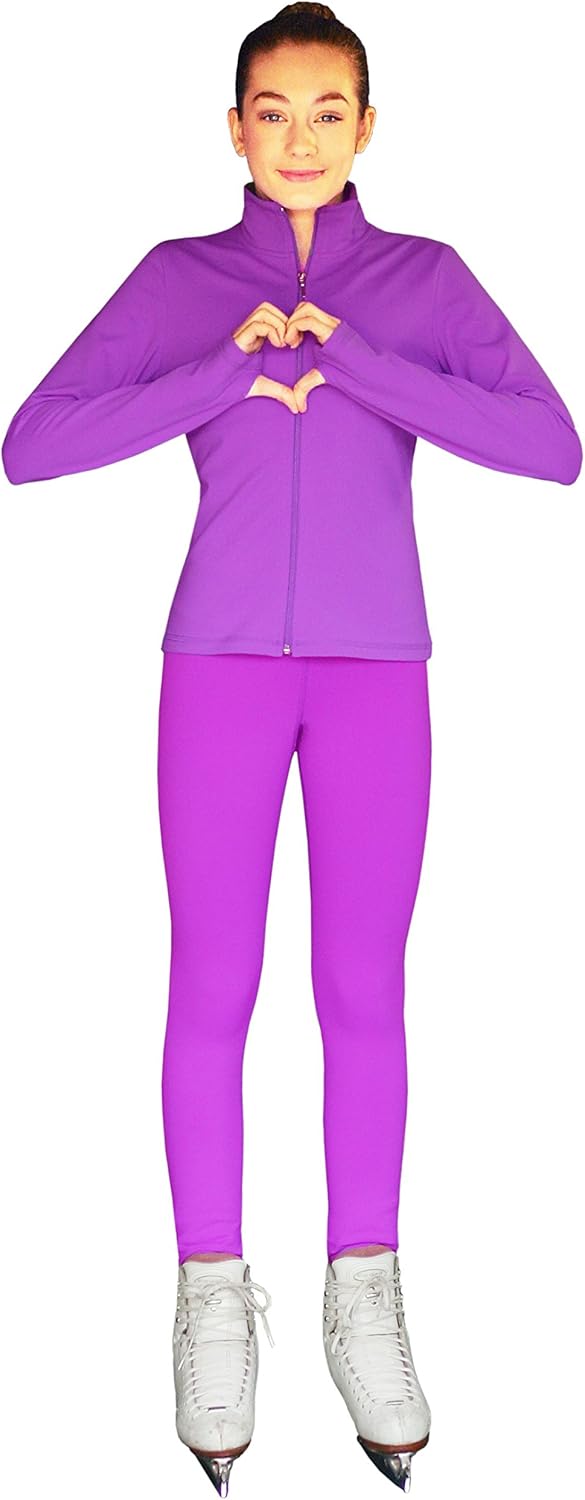 ChloeNoel JS735 Solid Color Elite Figure Skating Jacket w/Thumb Holes