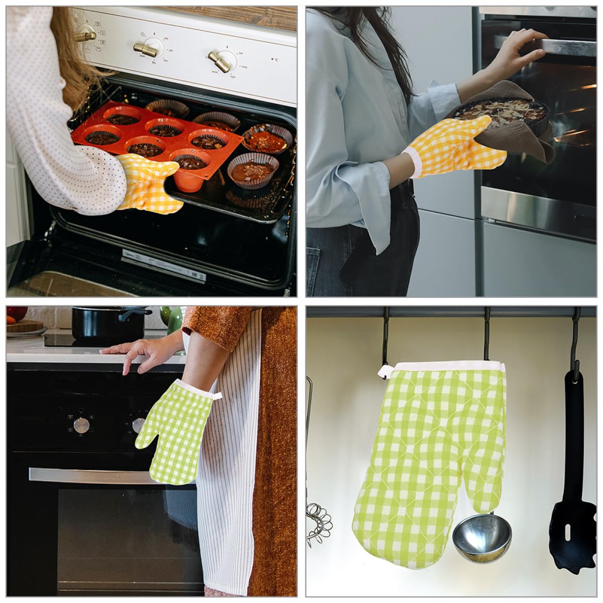 Yardwe Maniques Isolantes Thermiques pour Four et -Ondes Lot de 2 en Polyester Résistantes la Chaleur Lavables en Machine Cuisine et