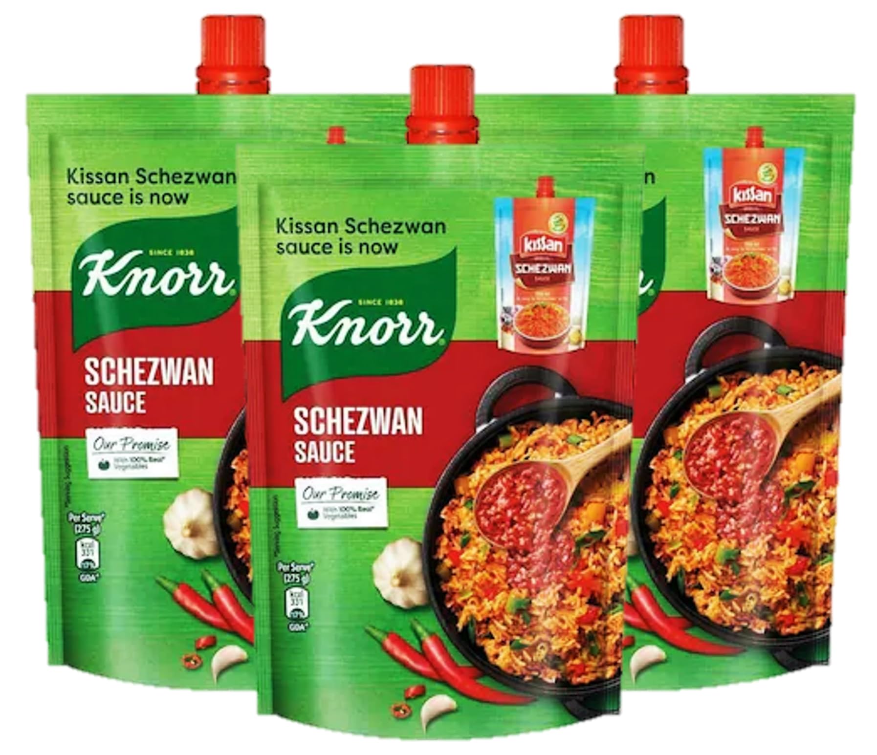 Kissan Knorr Schezwan Sauce, 200g (Pack of 3)
