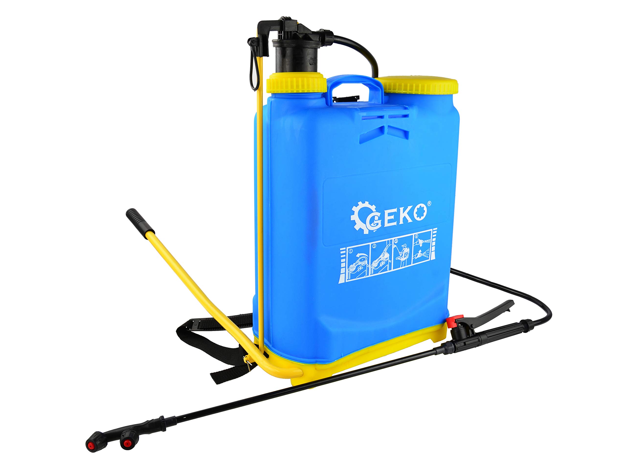 BSD Spruzzatore Giardino - Spruzzatore a Pressione a Spalla, Pompa Irroratrice a Zaino - 16L