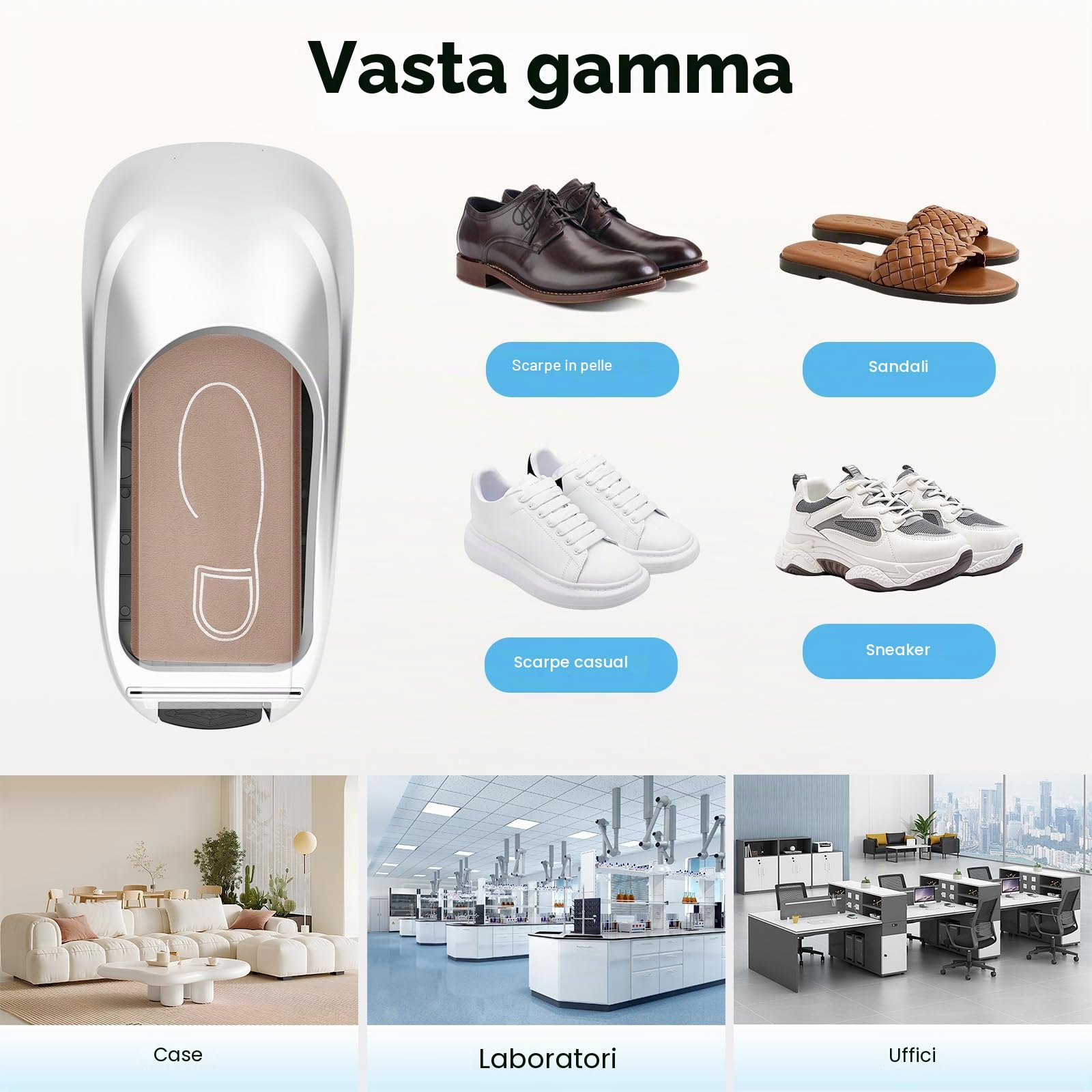 Distributore Copriscarpe Macchina Automatica, Dispenser di Copriscarpe con 500 pz Copriscarpe Forma Usa e Getta, per Interni Casa Ufficio Supermercato Hotel, Argento