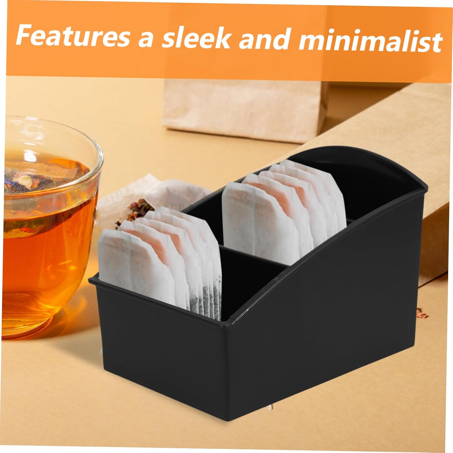 Xmas Sugar Packet Holder Tea Bag Box, ABS Multi-grid Organizing Box