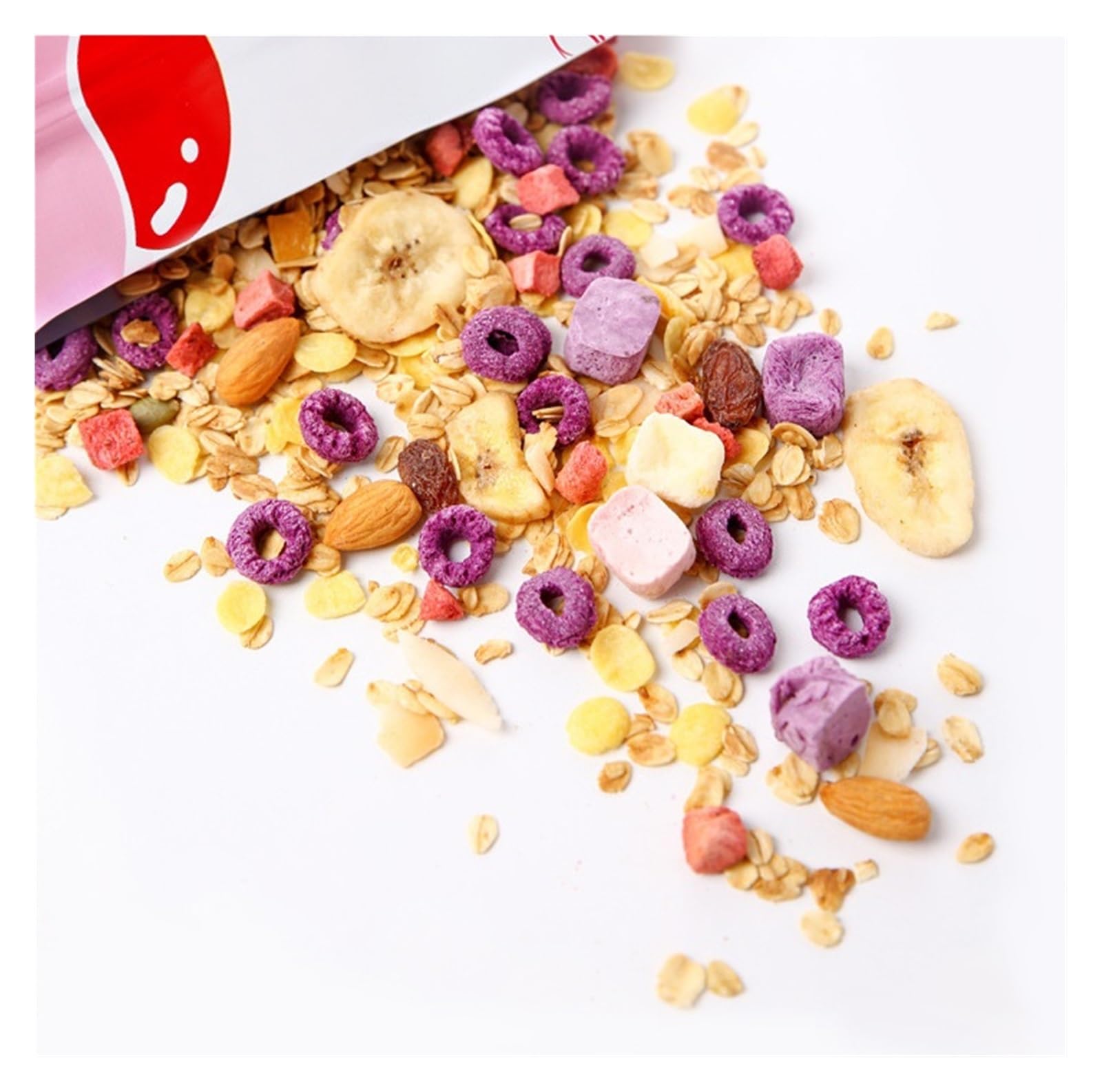 Granola de yogur con trozos de fruta 500 g, patatas fritas de avena instantáneas al horno, mezcla de frutas y frutos secos liofilizados(2pcs)