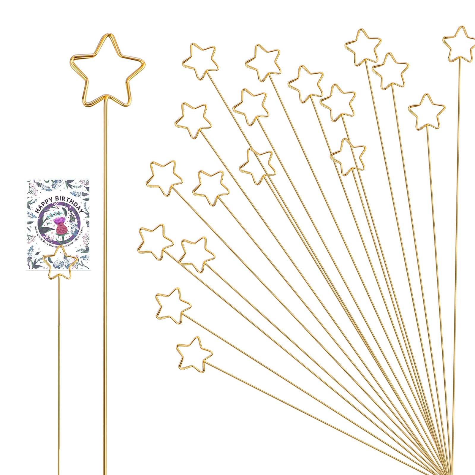 Juego de 20 tarjeteros florales de metal con diseño floral para colocar tarjetas, soporte para números de mesa, con forma de estre