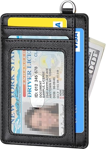 Miniatura 2 de FurArt - Cartera minimalista delgada con bolsillo frontal, bloqueo de identificación de radiofrecuencia (RFID), tarjetero, para hombres y mujeres