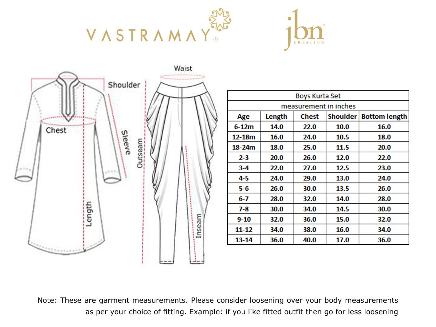 JBN Creation Kurta i Dhoti zestaw spodni z mieszanki jedwabiu brązowego i różowego złota (VASBK023MAnCDRG, na 12-18 miesięcy)