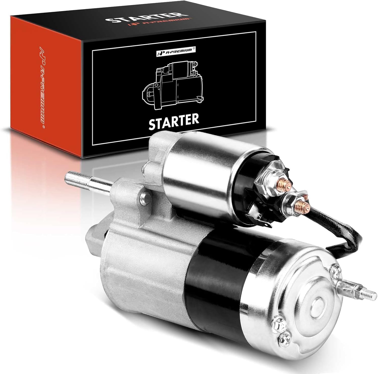A-Premium Starter Motor Compatible with Hyundai Santa Fe Sonata Tiburon Tucson XG300 & Kia Amanti Magentis Optima Sedona, 2.5L 2.7L 3.0L 3.5L, 12V 1.2kW 8 Teeth Clockwise, Replace# 36100-37210