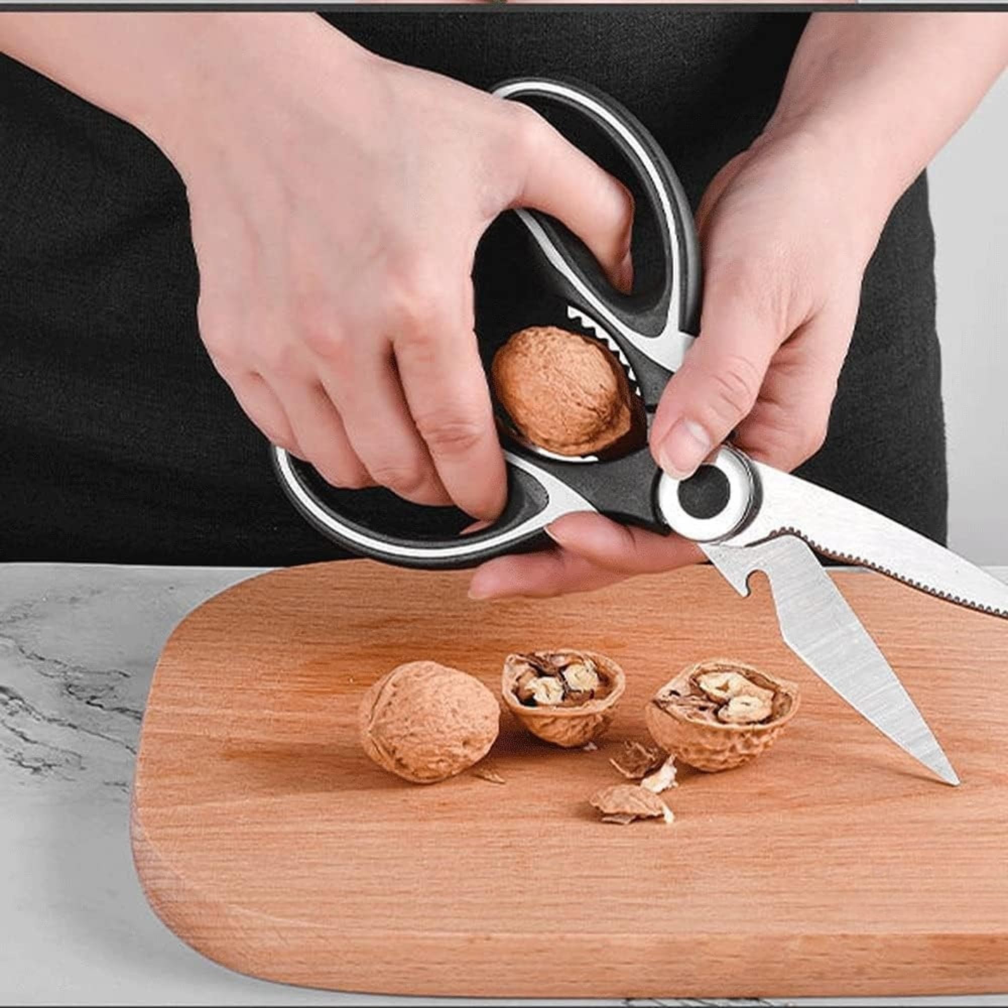 Calessier Çok Amaçlı Mutfak Makası, Paslanmaz Çelik Dayanıklı Yapı, Ultra Keskin Bıçaklar, Balık Pulu Temizleyici, Gazoz Kapağı Açıcı, Pizza Börek Tavuk Sebze Meyve Kesici Mutfak Makası