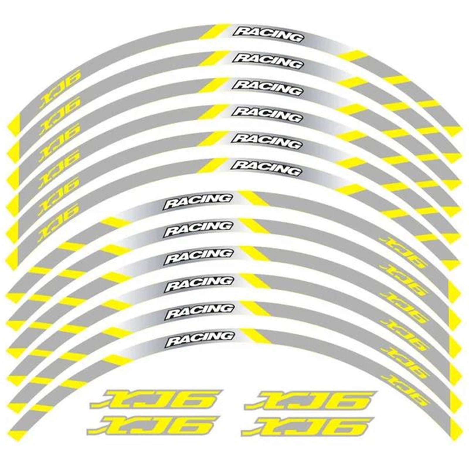 Motorcycle Decal Outer Wheel Rim Stickers Tire Film Border Reflective Decals Decoration Sticker for Yamaha XJ6(Color6)