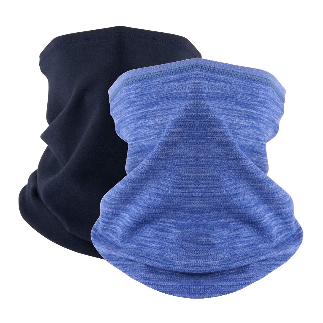 KGC 2 Pack Winter Neck Warmer Gaiter Fleece Windproof Face Mask Cover Cold Weather Scarf for Men Women