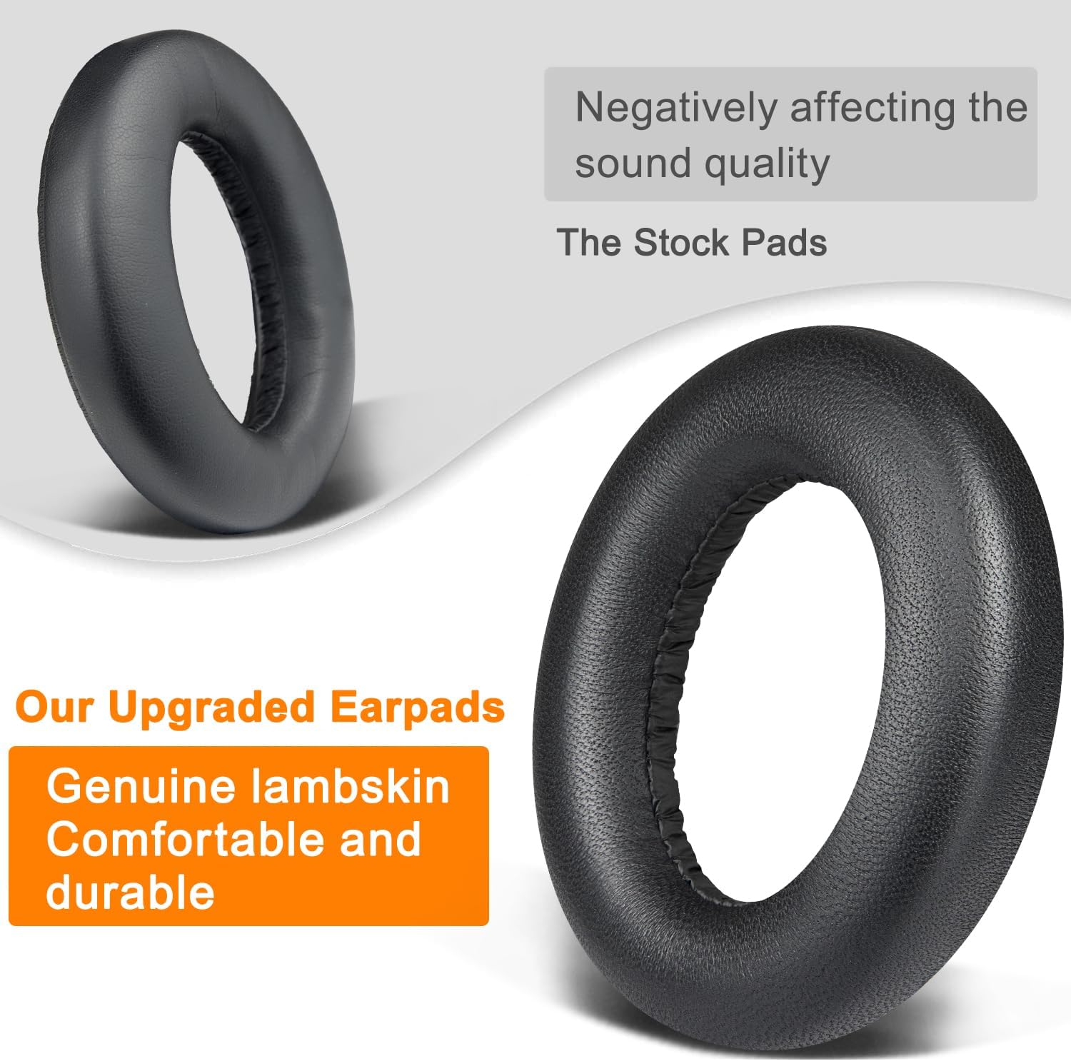 SOULWIT Lambskin Earpads Replacement for Sennheiser Momentum 4 Over/Around Ear Wireless Headphones, Ear Pads Cushions with High-Density Noise Cancelling Foam - Black - Image 7