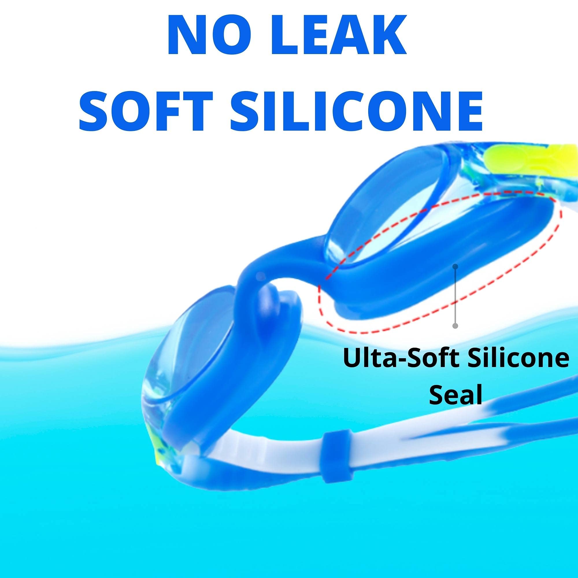 JIMJOOS Swimming Goggles For Kids, Anti Fog, Waterproof, UV Resist Swim Goggles - Image 3