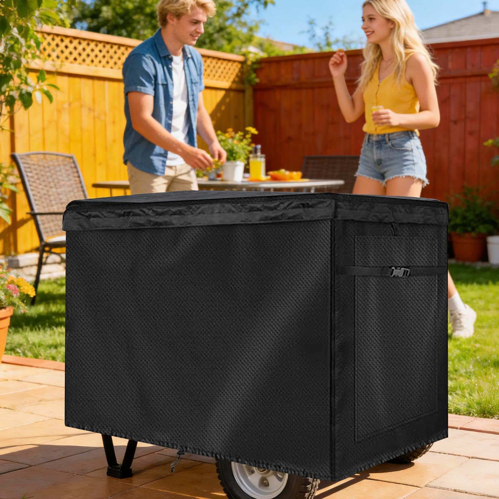 Cubierta portátil para generador – 420D Oxford Anti-UV | 128 x 68 x 73 cm cubierta impermeable para generador | para casa, apartamento, dormitorio, hotel exterior