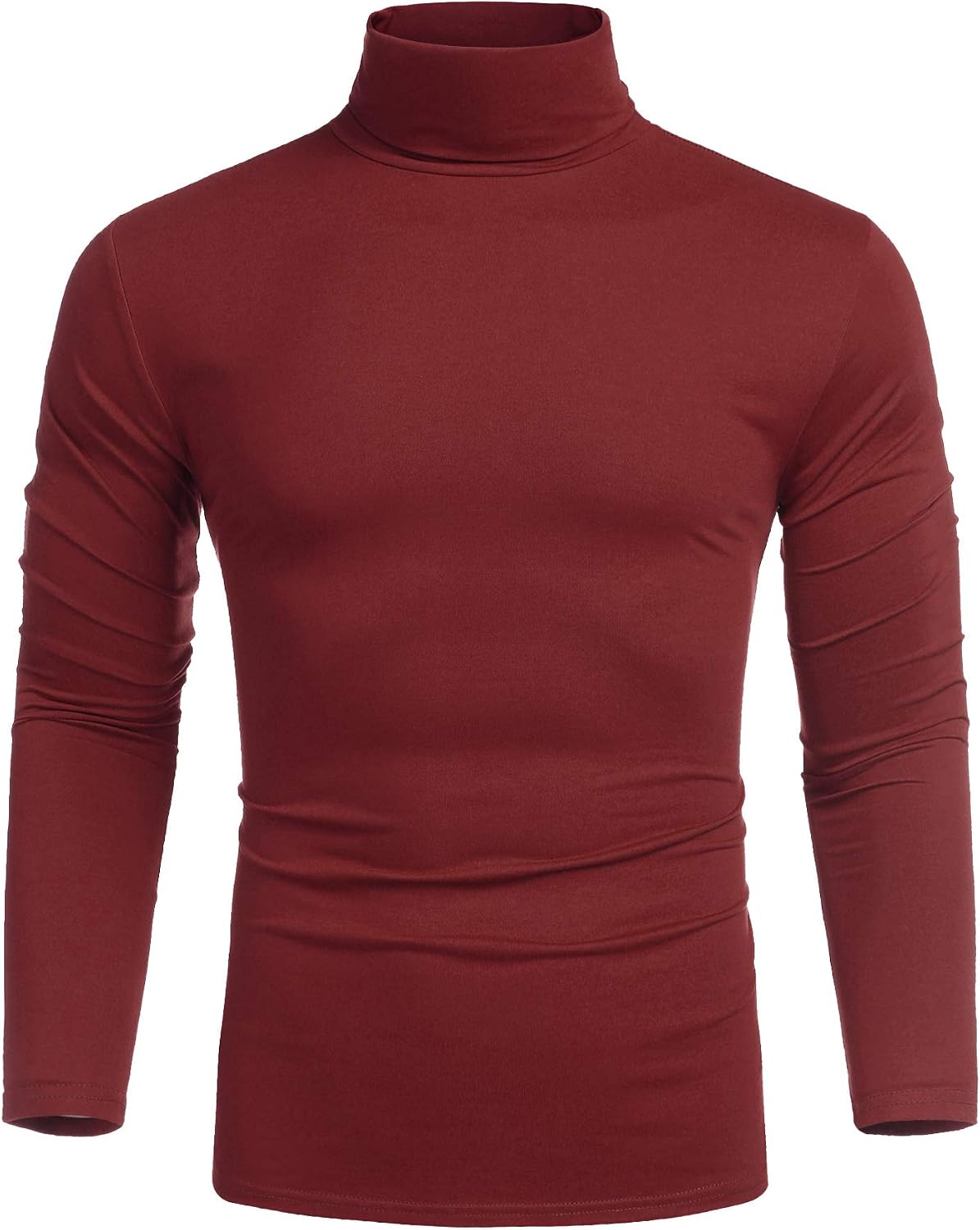 COOFANDY Men's Casual Slim Fit Turtleneck T Shirts Lightweight Basic Cotton Pullovers