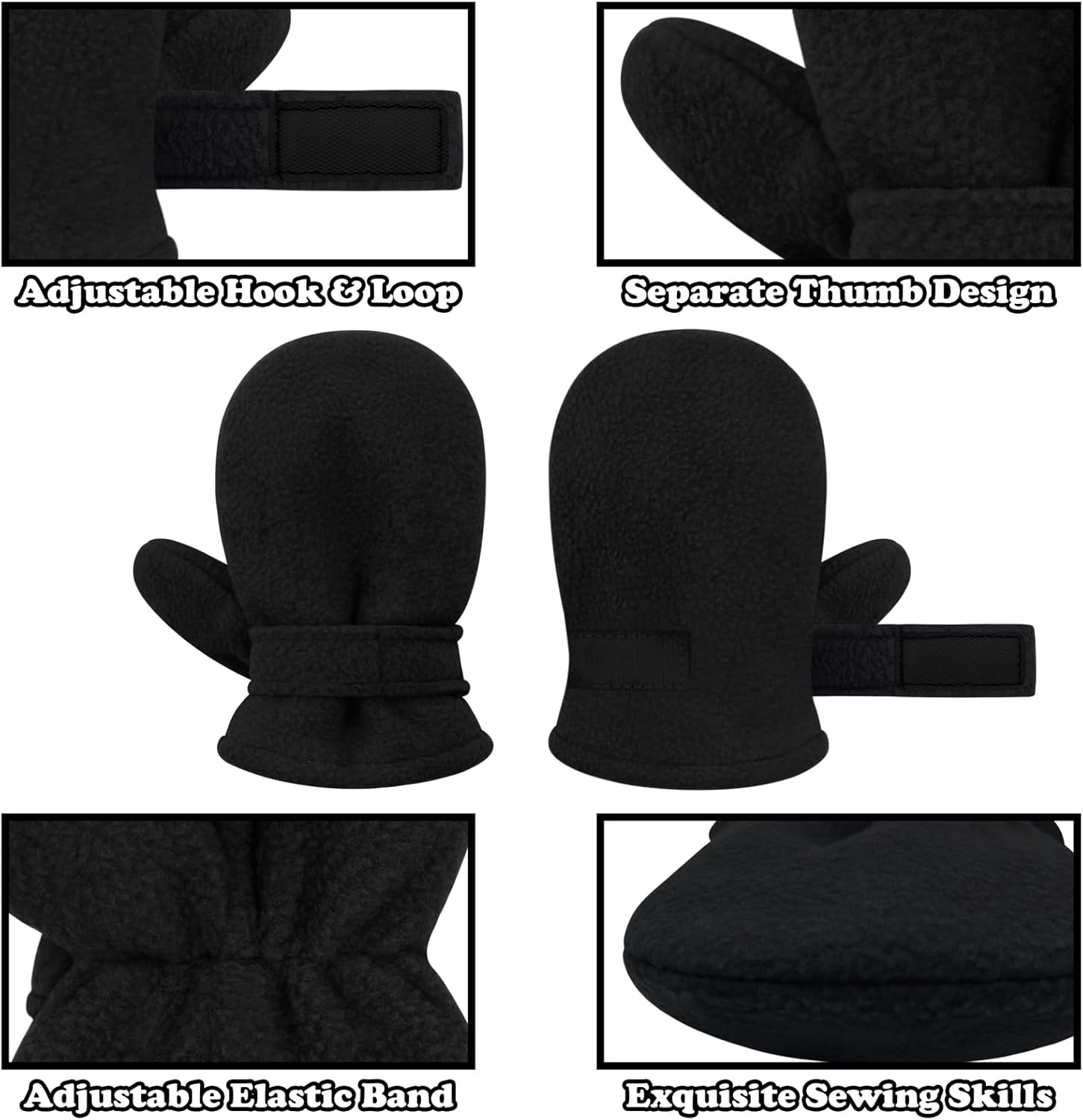 Sarfel 3 Pairs Baby Mittens Winter Toddler Mittens Warm Fleece Infant Gloves for Kids Toddler Winter Gloves for Boys Girls - Image 3