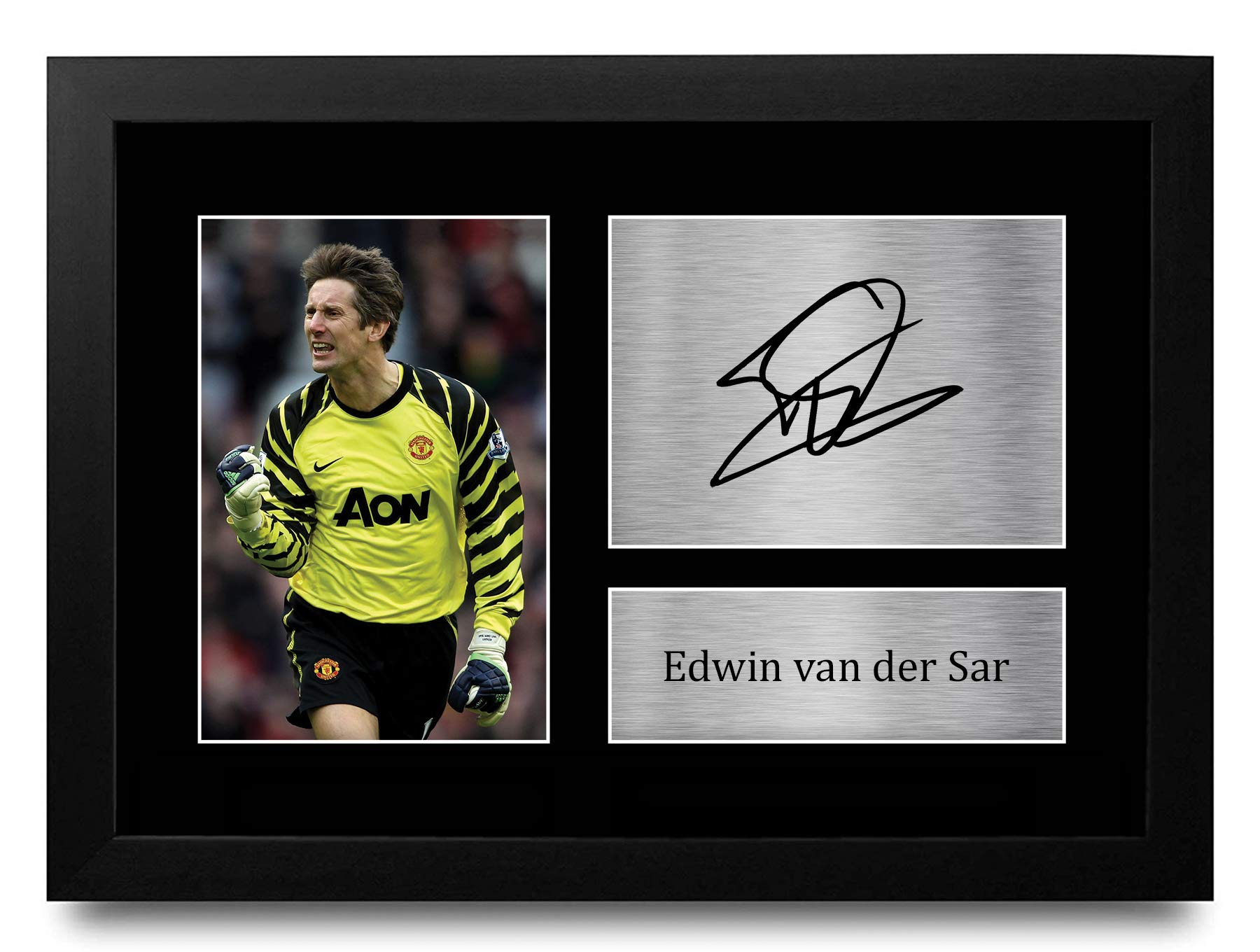 HWC Trading FR A4 Edwin van der Sar Gifts Printed Signed Autograph Picture for Fans and Supporters - A4 Framed