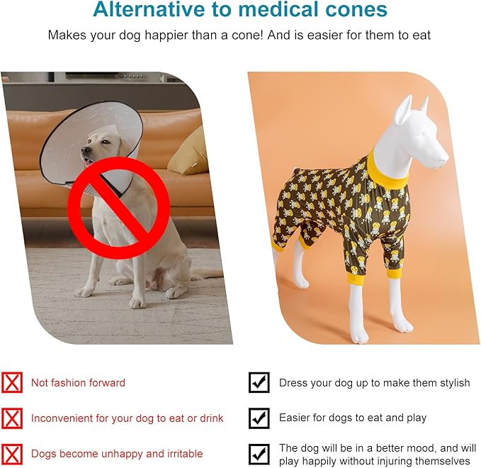 LovinPet Pijama para Perros Grandes, Cuidado de Heridas, Recuperación Quirúrgica, Talla 3XL miniatura 6