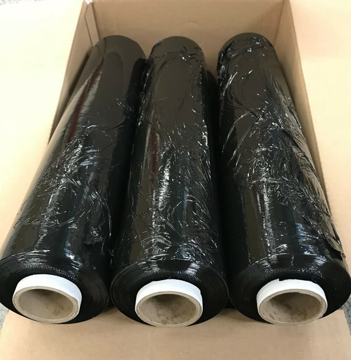 6 X Strong Rolls Black Pallet Stretch Shrink WRAP CAST 400 mm x 300 m 17 Micron