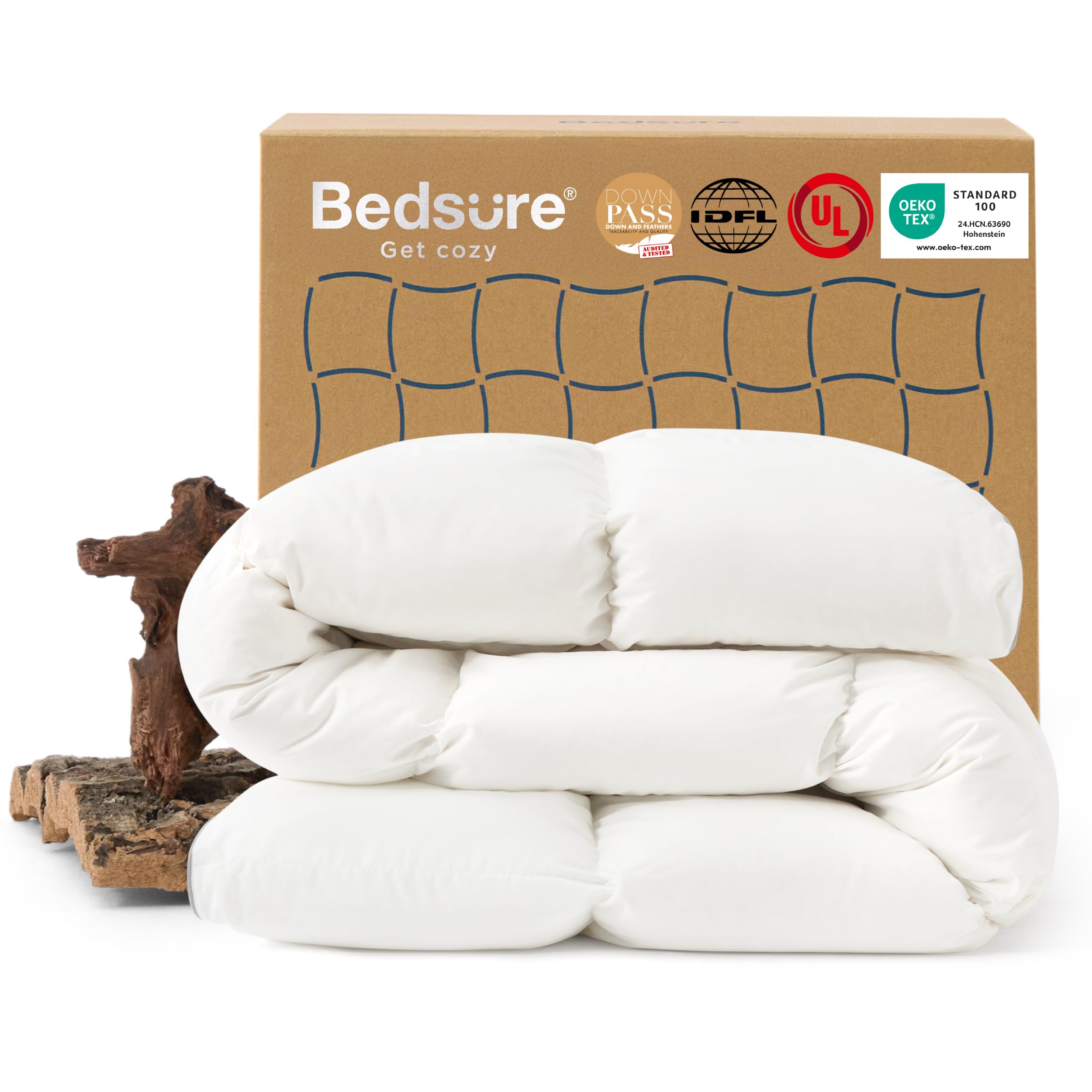 BEDSURE Kołdra puchowa 155 x 220 cm, ciepła na zimę