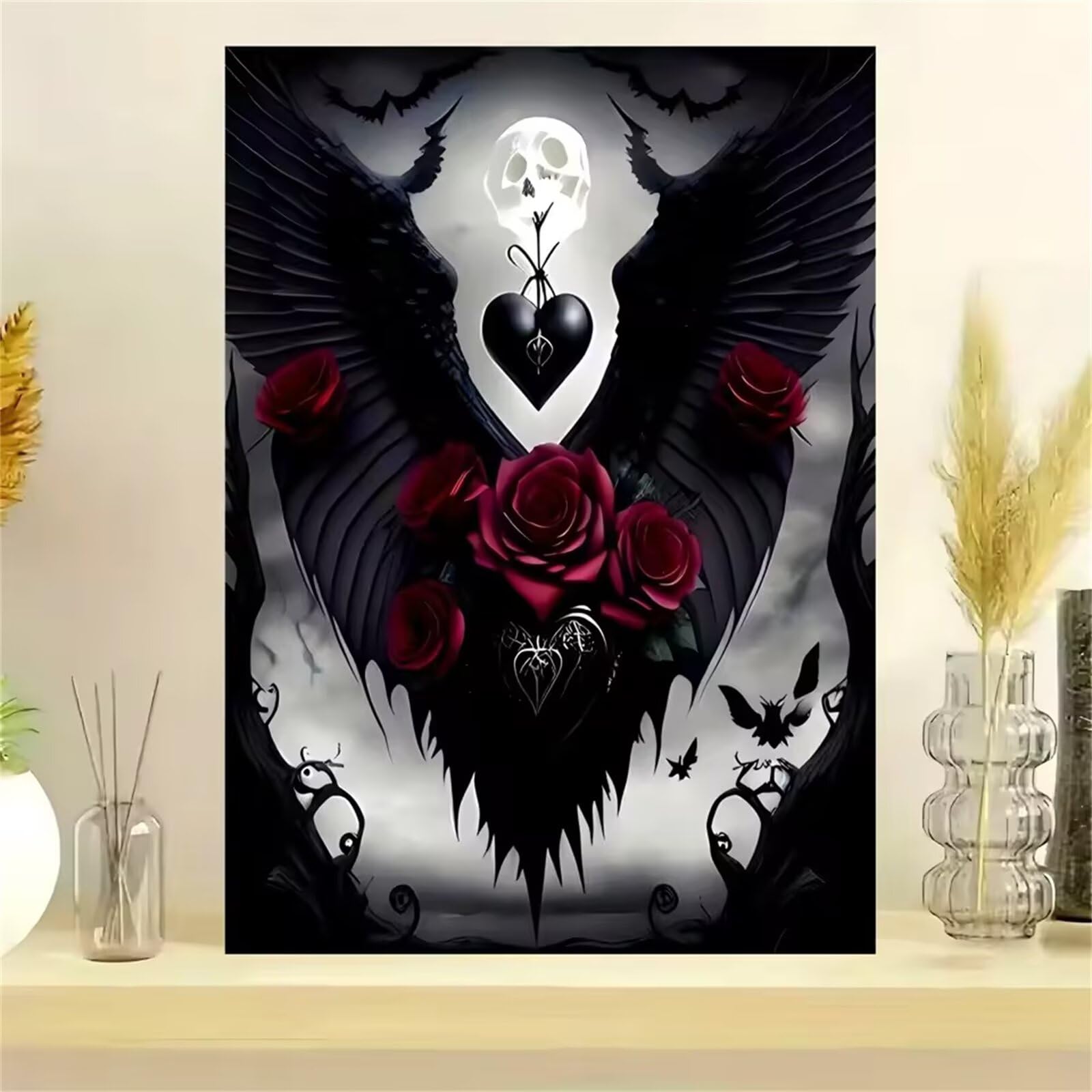 Halloween Angel Roses Puzzle 2000 sztuk,Puzzle DIY Dorosłych,Klasyczna Puzzle dla Dorosłych Kreatywna Rozrywka, Trudne Gry