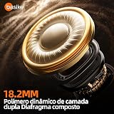 Fone De Ouvido Bluetooth Esportes, Basike T6, IPX5/OWS Fone de Ouvido Estéreo Hi-Fi, Suporta Chamadas de Voz, 60 Horas em Standby Para Corrida e Exercícios ao Ar Livre (Branco) — imagem 5