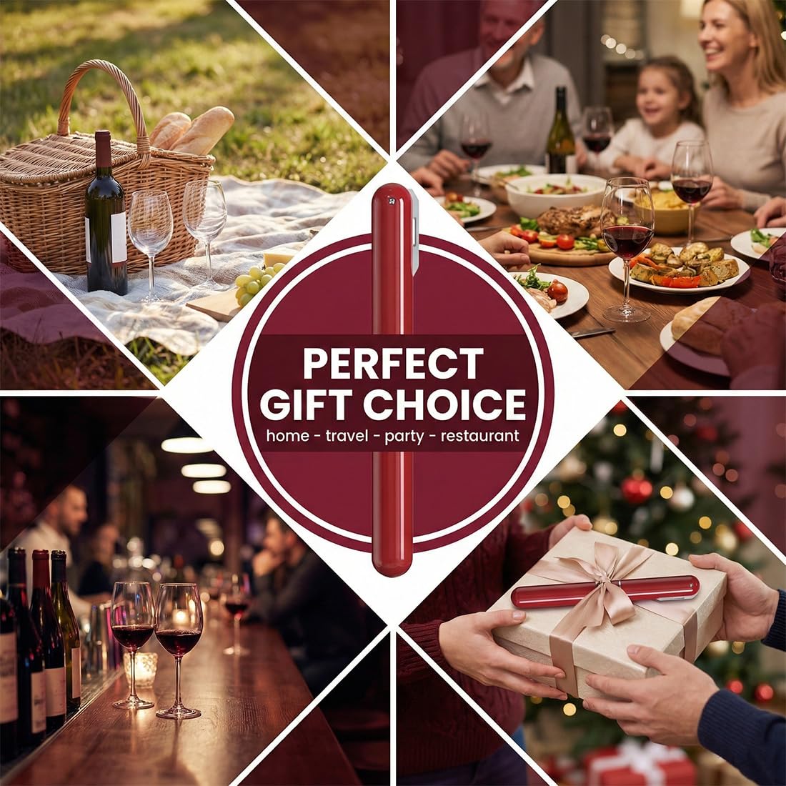 Sacacorchos Aire Presión Profesional Acero Inoxidable Abrebotellas Premium Regalo Hombre Original Accesorio Vino