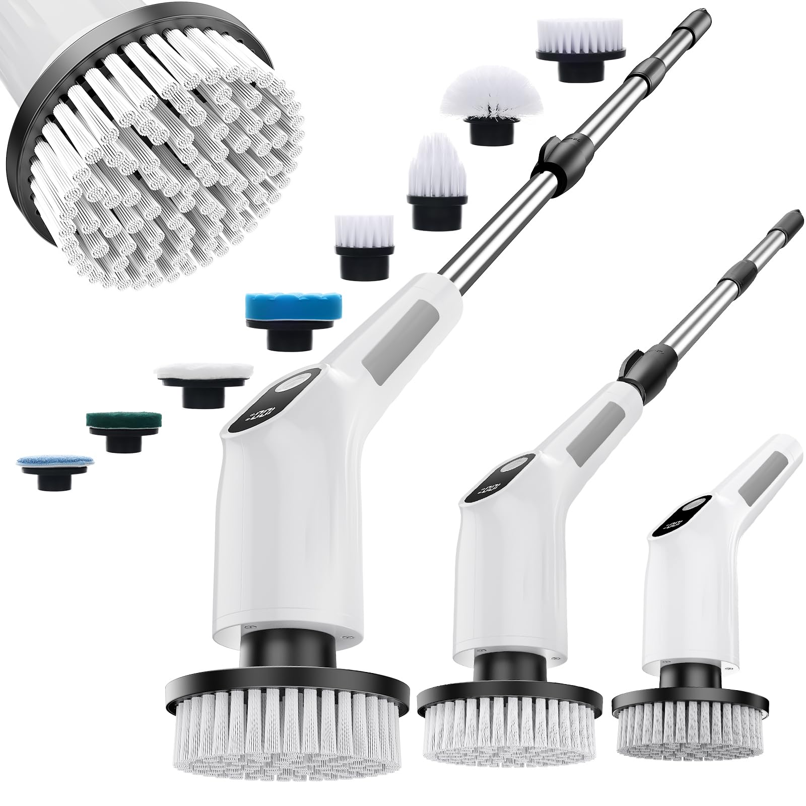 Cordless Electric Cleaning Brush, 8 in 1 Power Electric Spin Scrubber