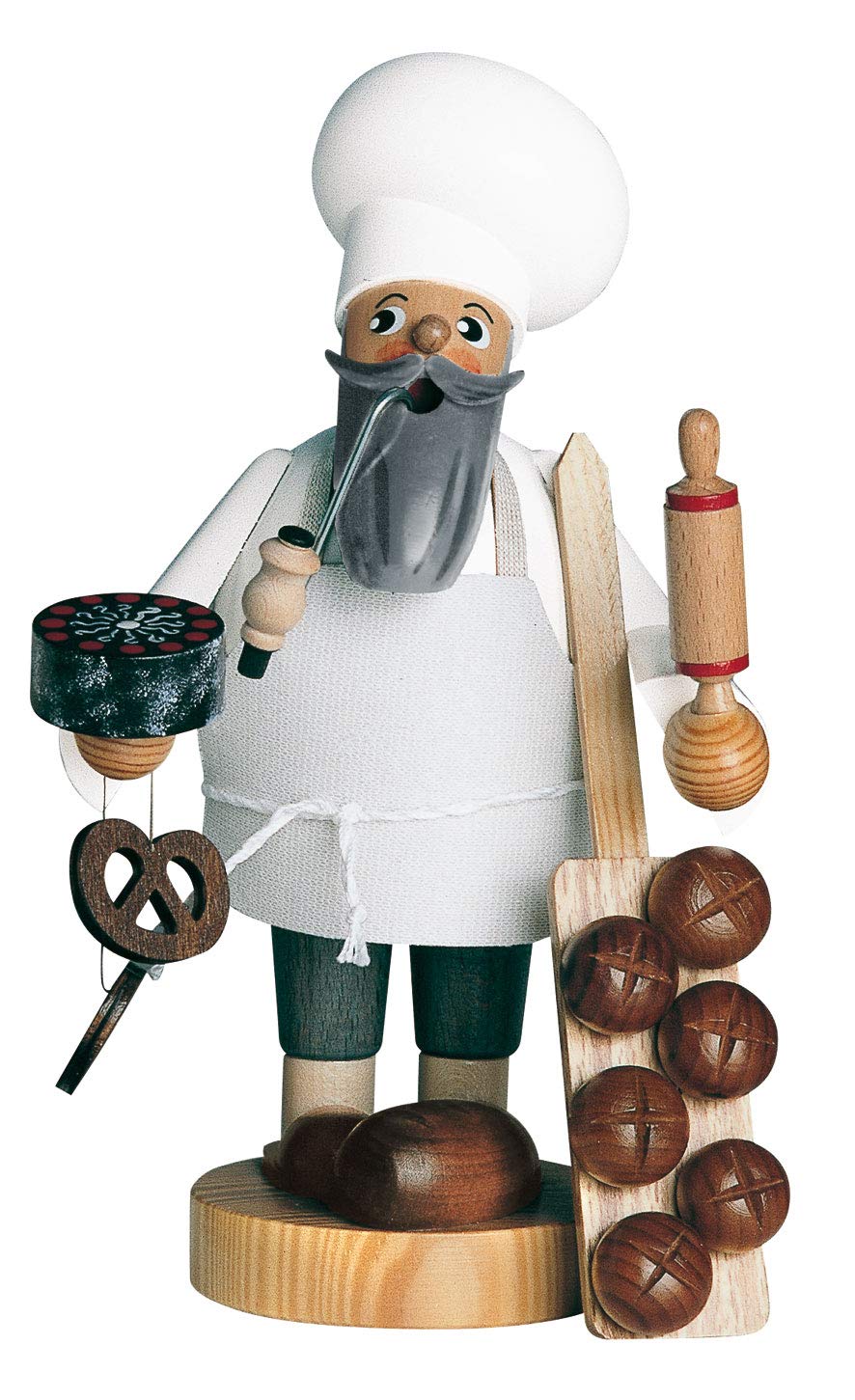 Räuchermännchen Boulanger KWO Olbernhau 21003 : figurine à encens en bois de 21 cm