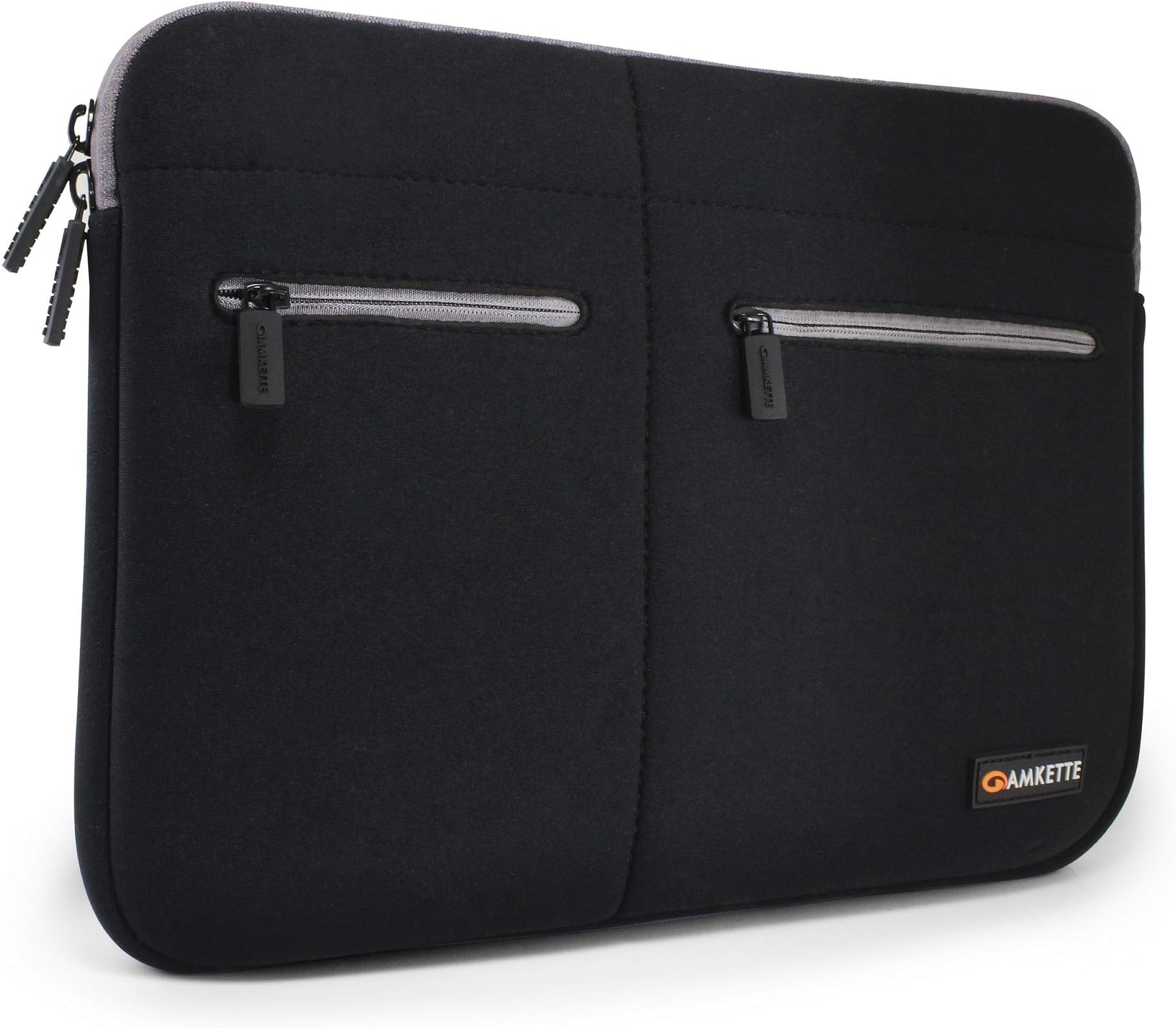 Amkette Neo Case 15 inch Multi Pocket Laptop Sleeve for MacBooks, Laptops & Ultrabooks of 15-15.6 inches (Black - Grey)