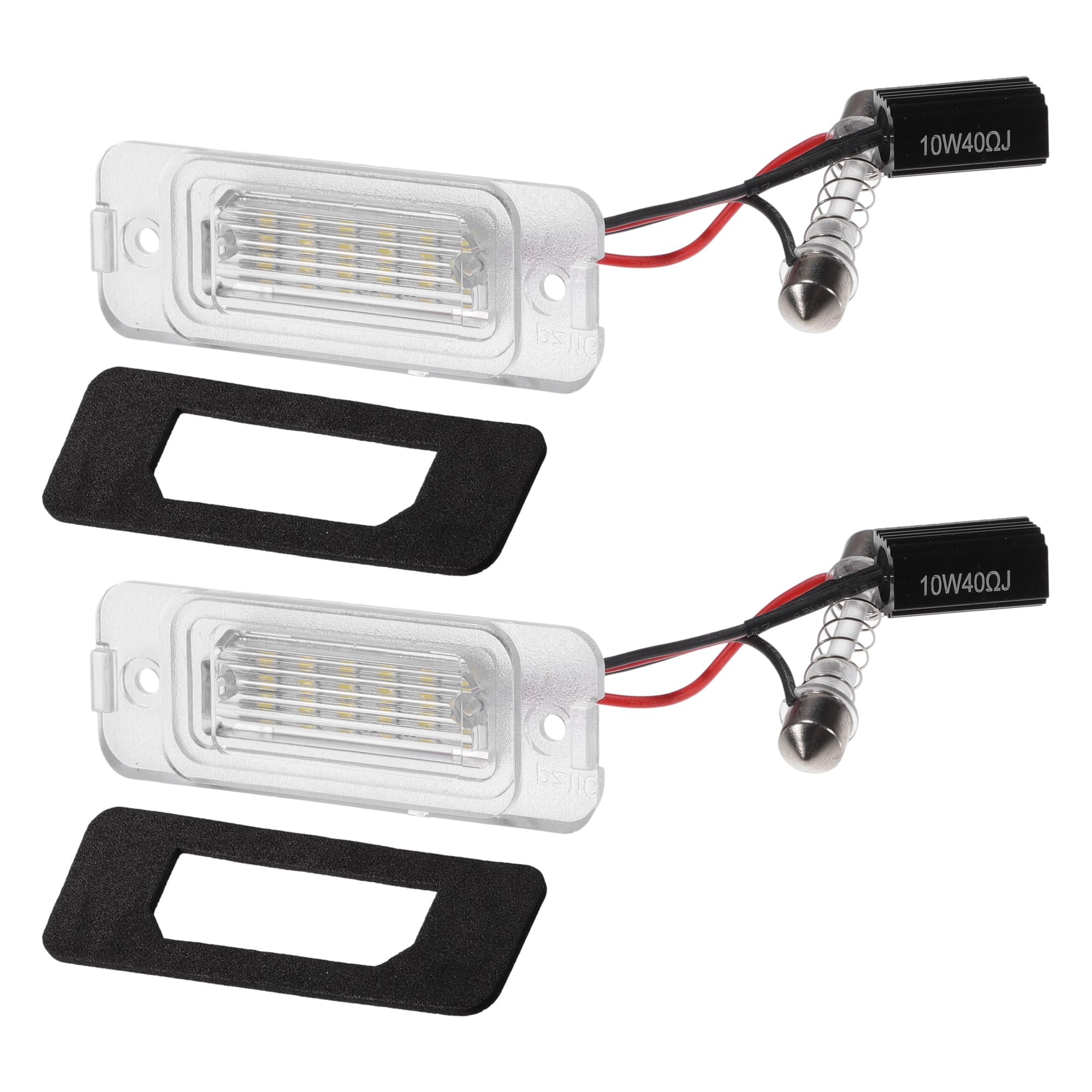 Motoforti LED License Plate Light, LED License Plate Light Tag Lamp, for Mercedes-Benz GL550 2008-2012, Plastic, No.A2518200066, Clear, 2 Pcs