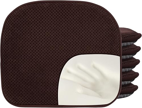 Miniatura 8 de Almohadillas de espuma viscoelástica gris oscuro, 1 paquete de cojines de asiento en forma de D para sillas de oficina de comedor, 17 x 15 pulgadas,