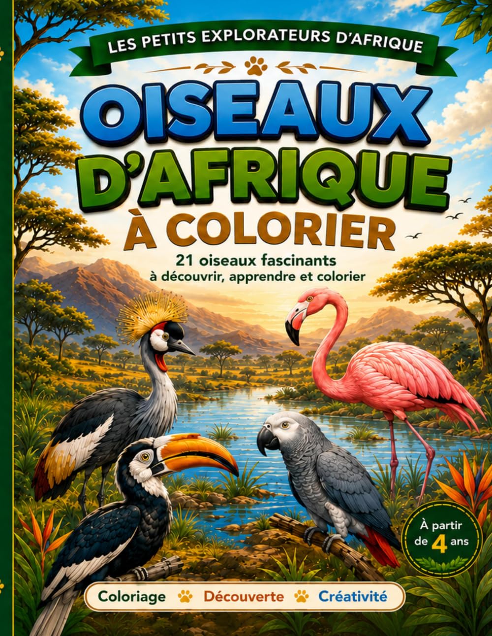 Oiseaux d’Afrique à Colorier: 21 oiseaux fascinants à découvrir, apprendre et colorier (Les Petits Explorateurs d’Afrique)