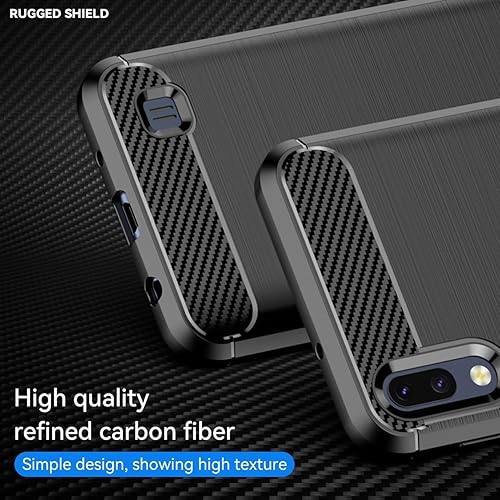 Miniatura 2 de Funda de teléfono para Galaxy A10, Samsung M10 Case SM-A105F, fibra de carbono a prueba de golpes resistente escudo suave TPU contraportada para