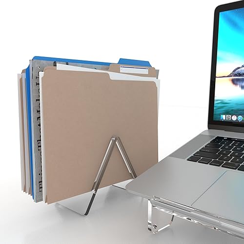 Miniatura 7 de Paquete de 2 soportes de archivos de acrílico transparente, organizador de archivos de escritorio de oficina, organizador de acrílico premium de