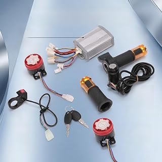 POENVFPO 800-W-Elektrofahrrad-Controller-Kit, Gasgriff mit 3-Gang-Schalter und Hupe für den Umbau von 24-V-Scooter-Dreirädern