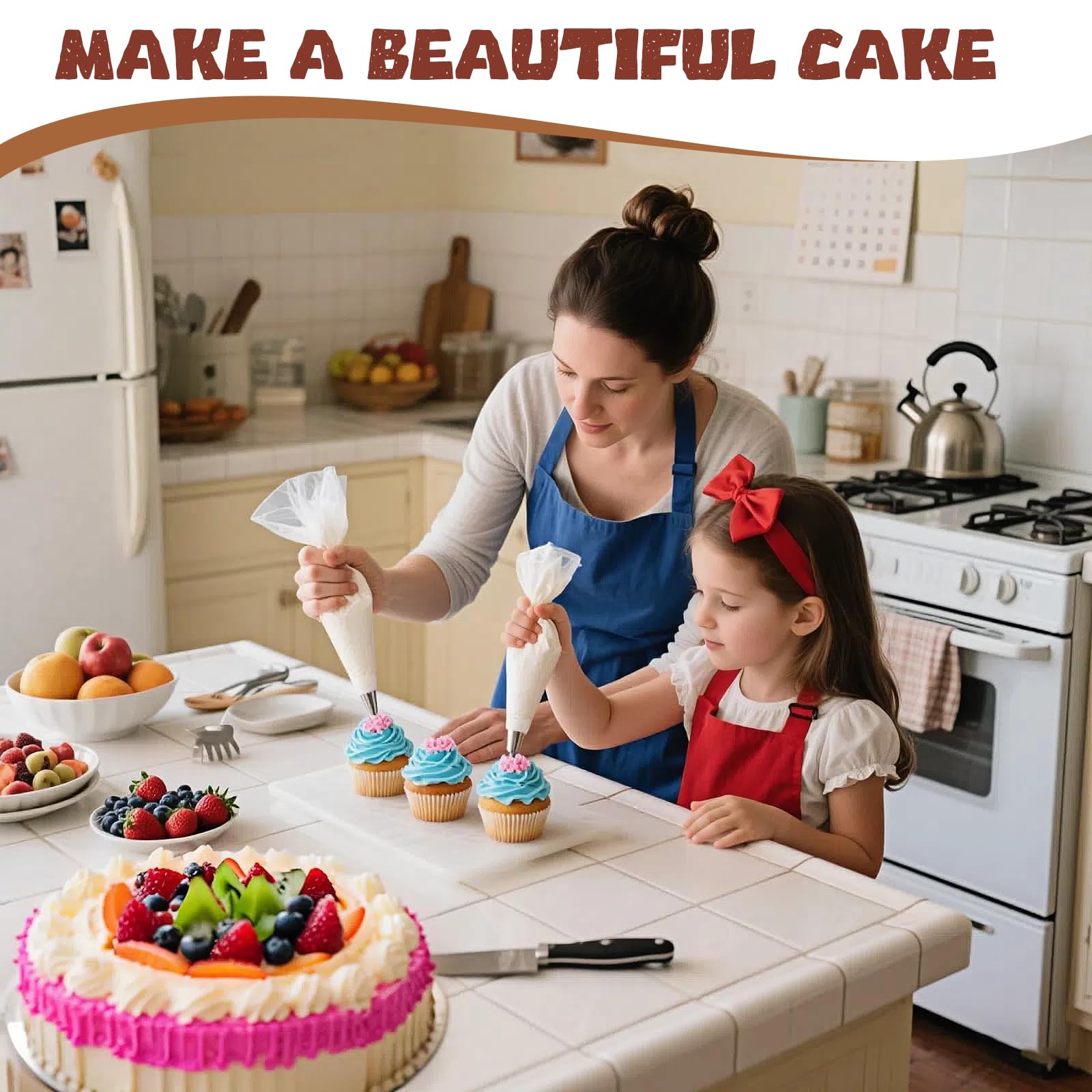 Set Di 6 Sac à Poche Riutilizzabili – Per Decorazione Dolci, Cupcake, Pasticceria, Compatibile Con Beccucci Standard
