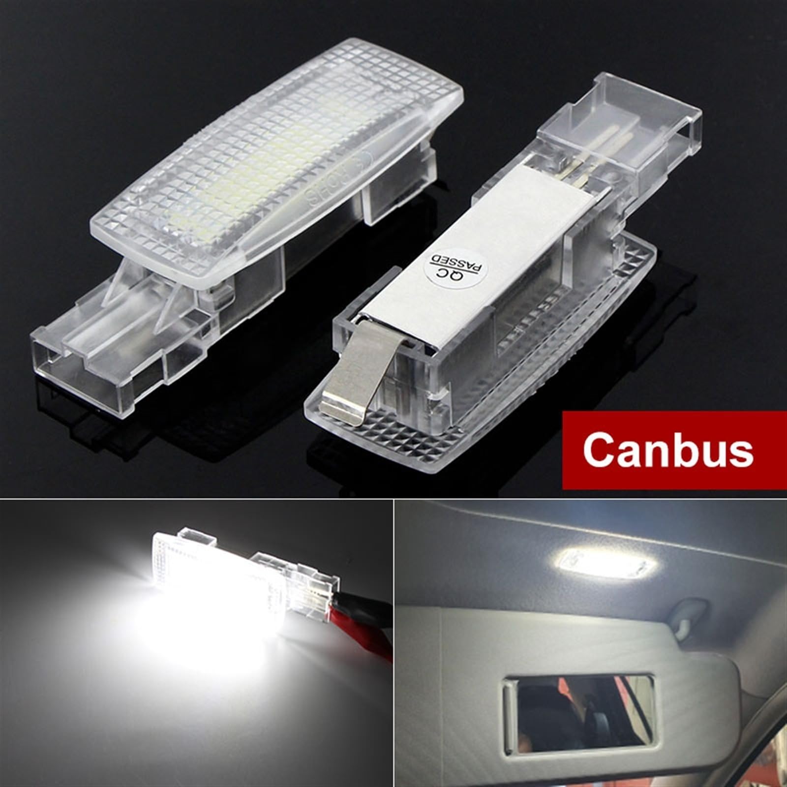 Lámparas de Lectura con luz LED for Espejo de tocador, Visera Interior LED, for Skoda, Superb Fabia, Seat, Altea Alhambra MK1 MK2 Leon Toledo, 2 uds. Luces LED para los pies del Coche