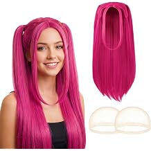 Women's Rose Red Long Wig, Anime Cosplay Wig For Halloween, Carnival, Party & Costume Dress Up