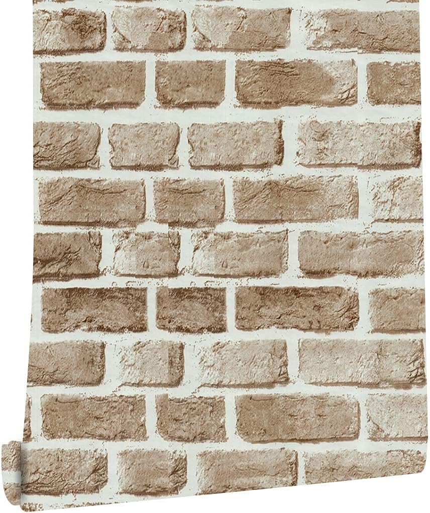 Dwind D1293 Vintage Brick Peel and Stick Wallpaper 17.7inch X 118inch