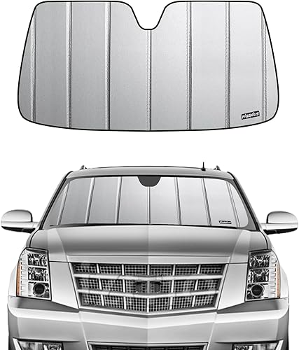 Parasol para parabrisas para Chevy Silverado/GMC Sierra 1500 2007-2013, 2500 3500 HD 2007-2014, acabado de cuero gris premium