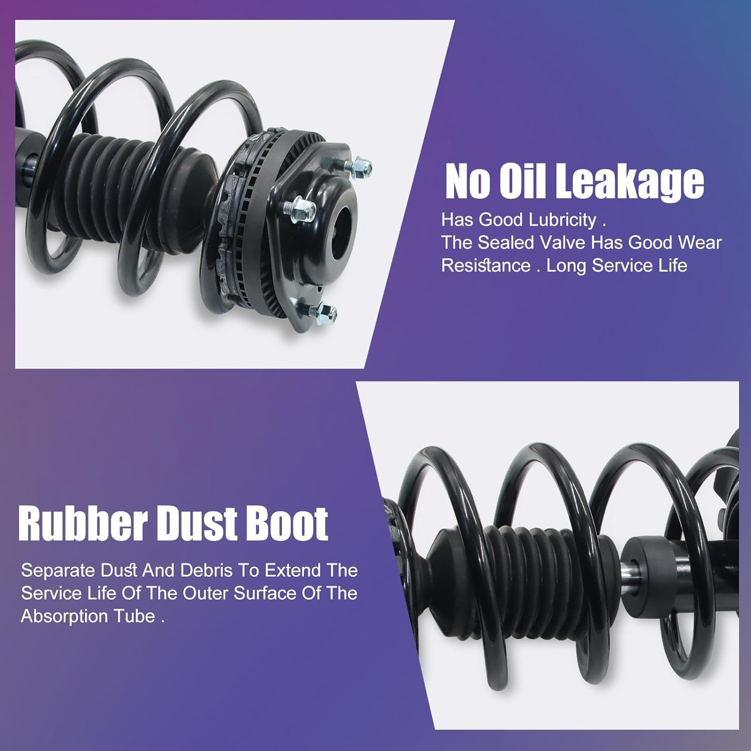 Front Struts and Shocks Complete Assembly for 2008-2016 Chrysler Town & Country/2008-2019 Dodge Grand Caravan, Coil Spring - 171128, High Quality Metal, Improve Ride Smooth, Heavy Duty