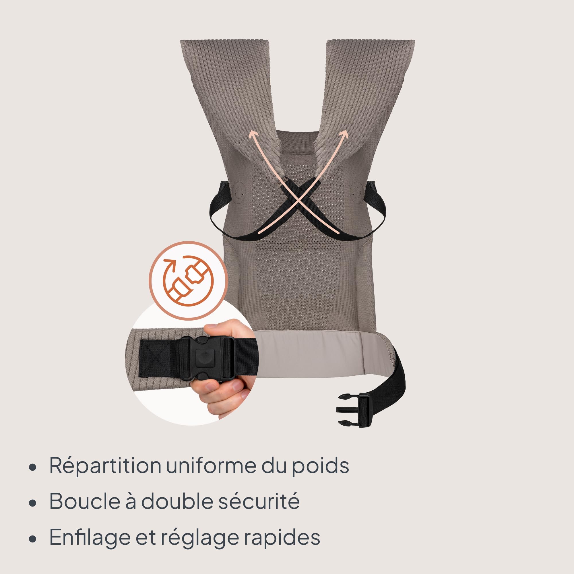 Lionelo Mabel Porte Bébé Ergonomique, Respirant et Léger, 2 Positions de Portage Face Parent et Face Monde, Tissu Doux et Innovant, Maille, Dès 4 Mois Jusqu’à 15 Kg, Ventilation, Flexible