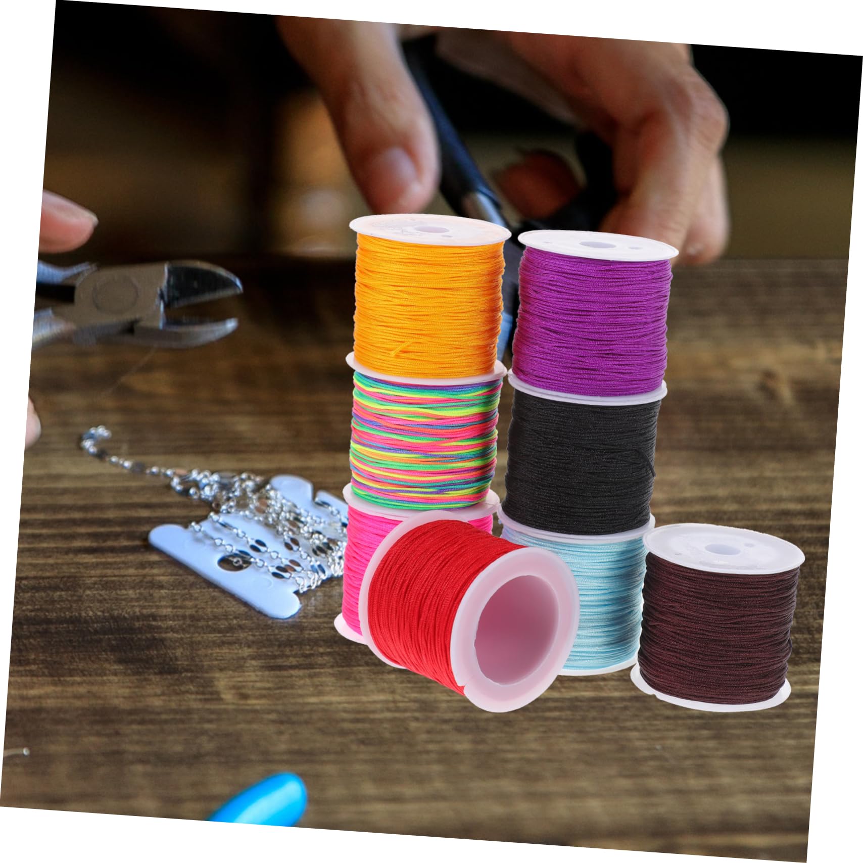 HOMSFOU 5 Sätze DIY Macrame Kordel Schmuckkordel Für Armbänder Und Bastelprojekte Farben Und Langlebig Für Handarbeiten Und Dekorationen 8 Rollen * 5