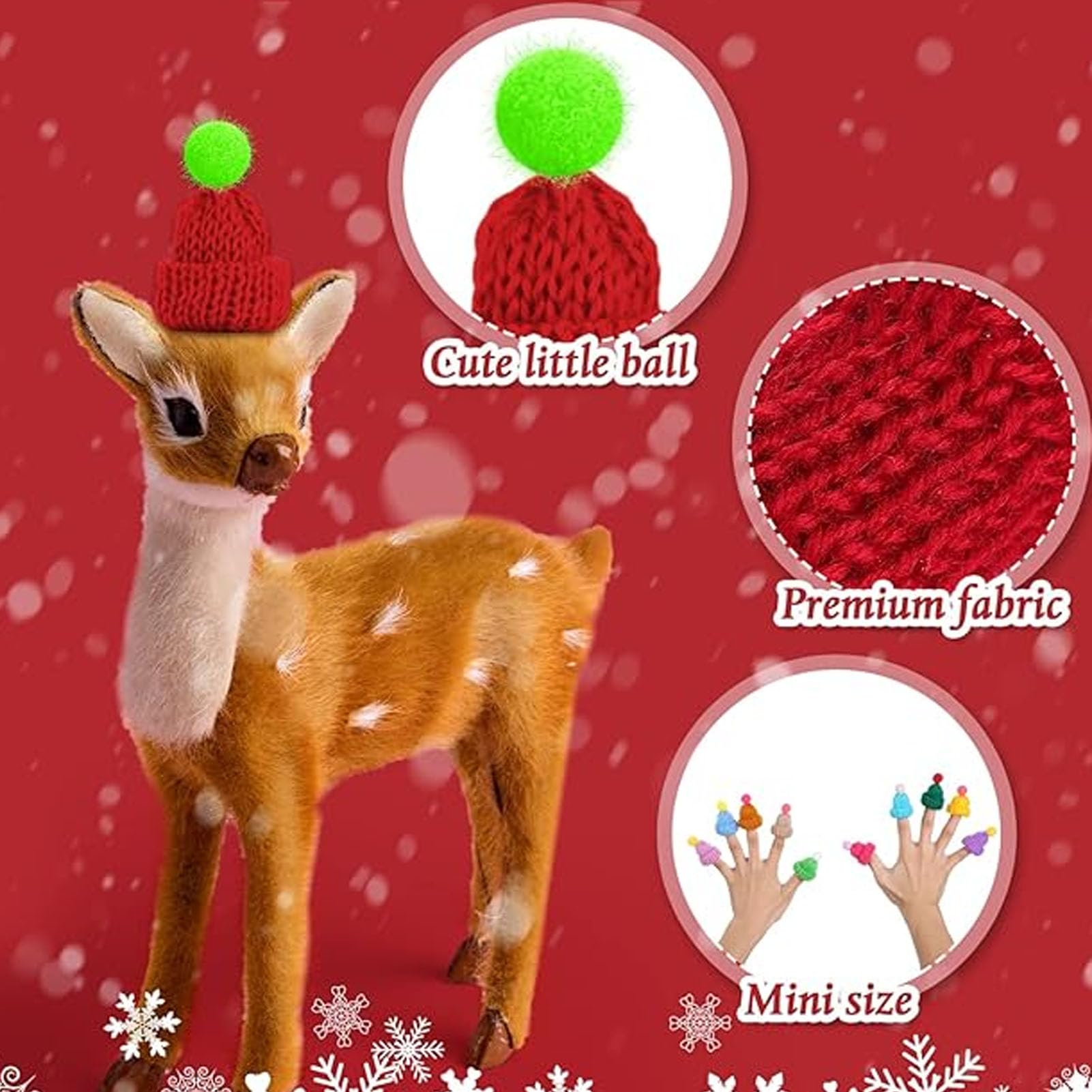 30 Mini Cappelli Di Lana Con Pon Pon | Per Bambole, Artigianato E Decorazioni | 5cm Altezza - Foto 7