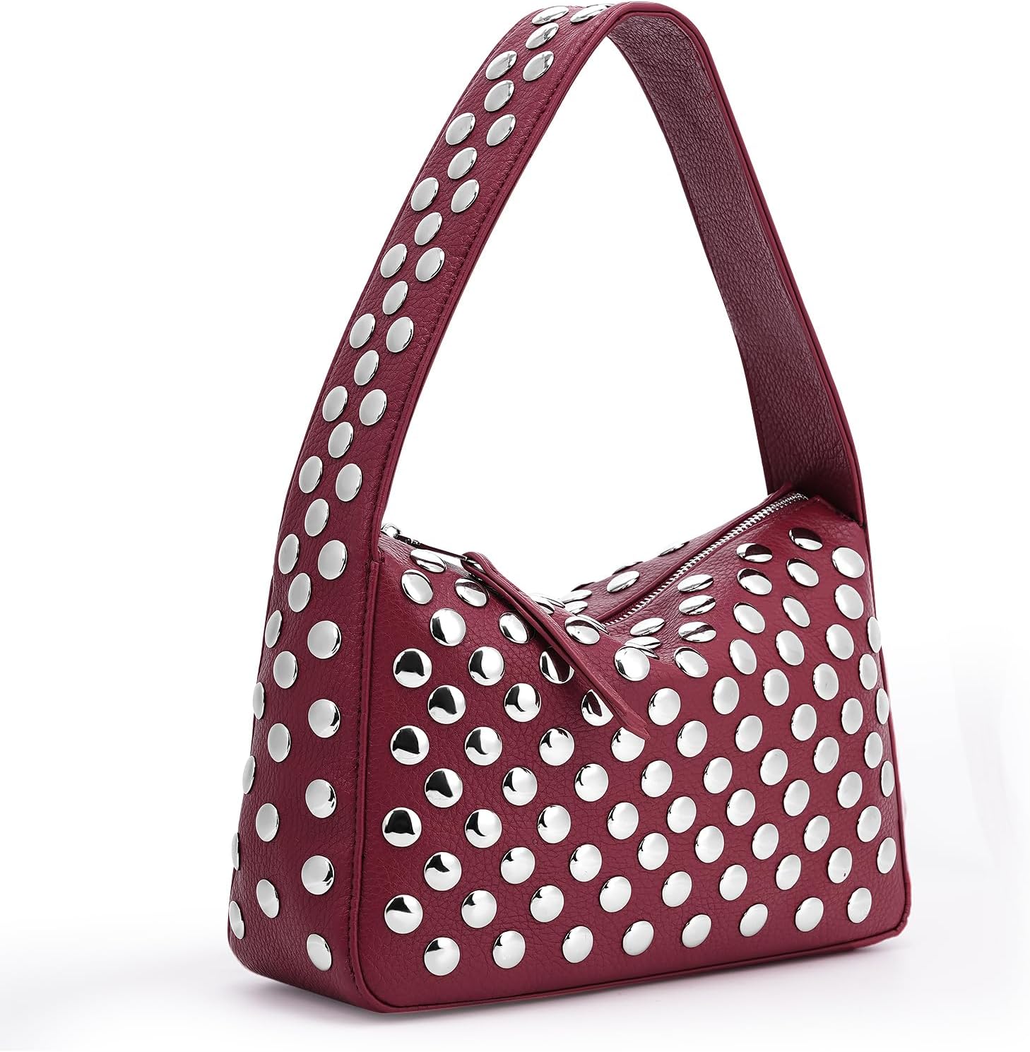 YFGBCX Studded Purses Black Shoulder Bag Y2K Purse for Women Handbag Soft Leather Fall Purse