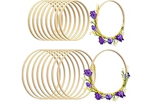 Worown Wooden Hoop Wreath Ring Set for Wedding Decor