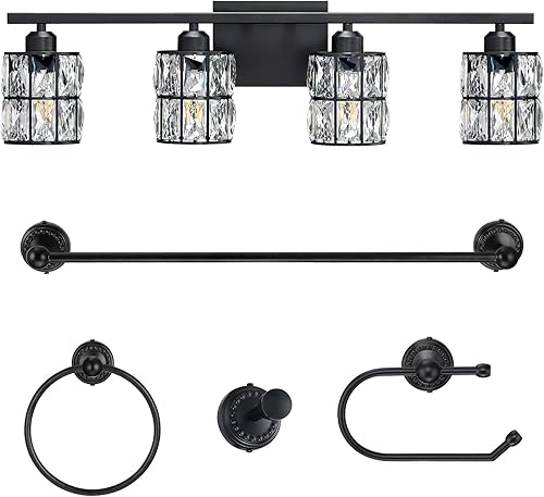 Lámpara de pared de cristal de poliedro de 4 luces con acabado de bronce aceitado, lámpara de pared de estilo moderno y conciso con pantalla de