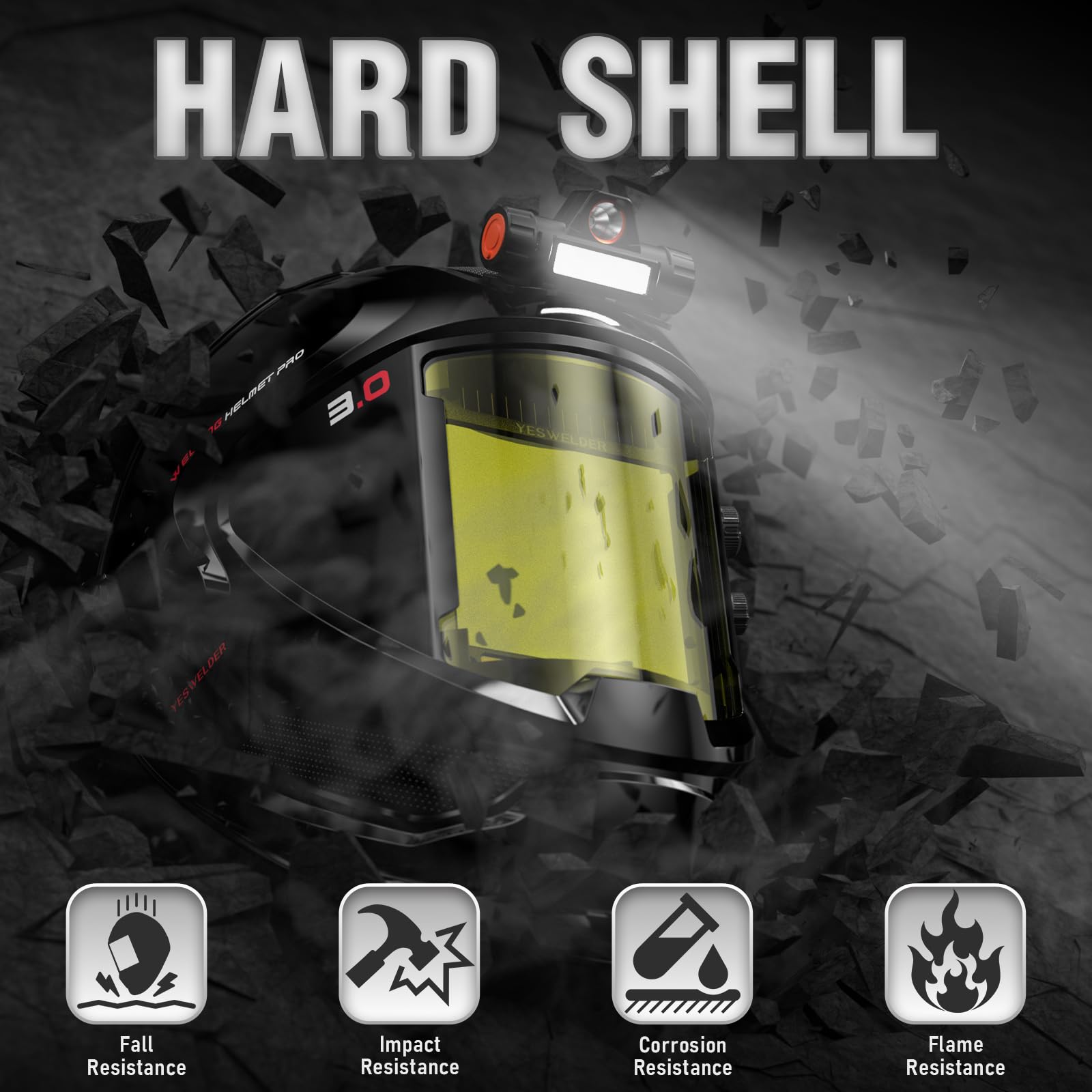 YESWELDER Welding Helmet - LED & Auto-Darkening -6 YESWELDER Welding Helmet - LED & Auto-Darkening -6