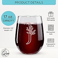 Vista 2 de On The Rox Drinks Regalos con monograma para mujeres y hombres – Letra A-Z inicial grabada monograma sin tallo, copa de vino – Regalos de vino