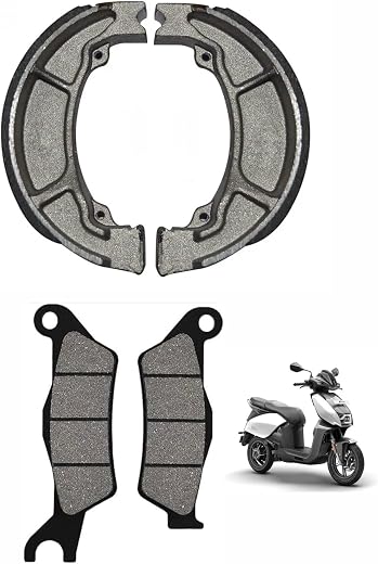 Rear Brake Shoe and Front Disc Brake Pad Combo Set compatible with Vida V1 Pro, V1 Plus, V1 Lite, V2 Pro, V2 Plus, V2 Lit...